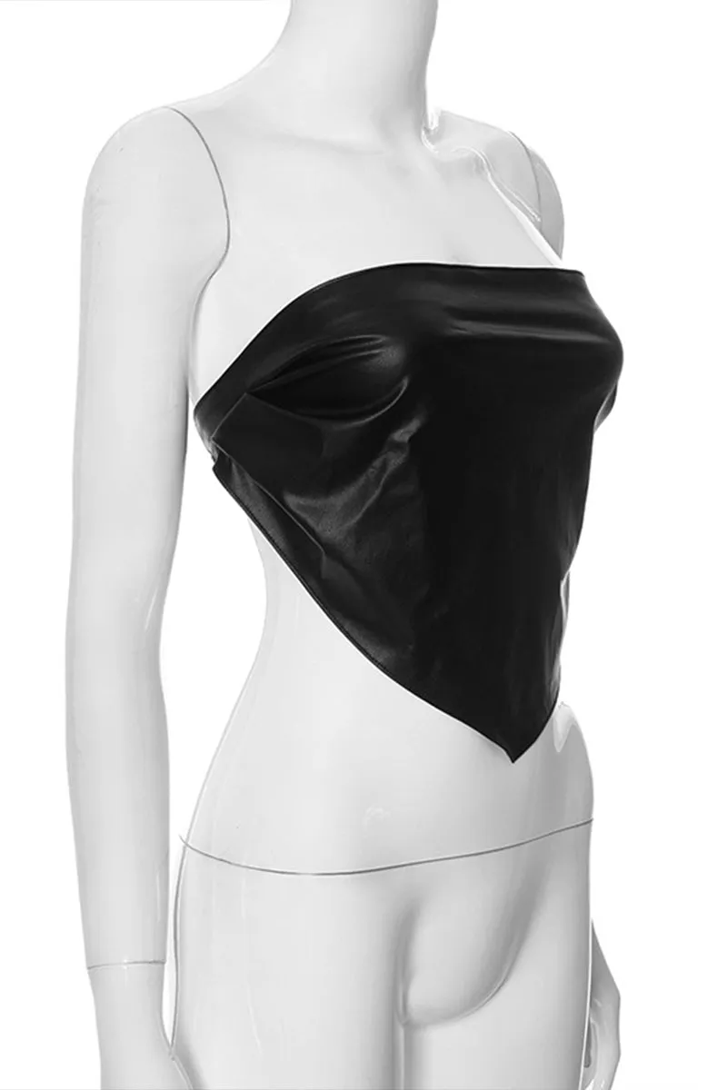 TS3320 Vegan Leather Tube Top