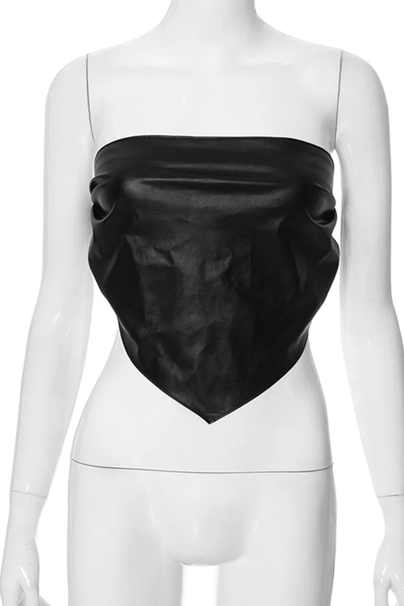 TS3320 Vegan Leather Tube Top