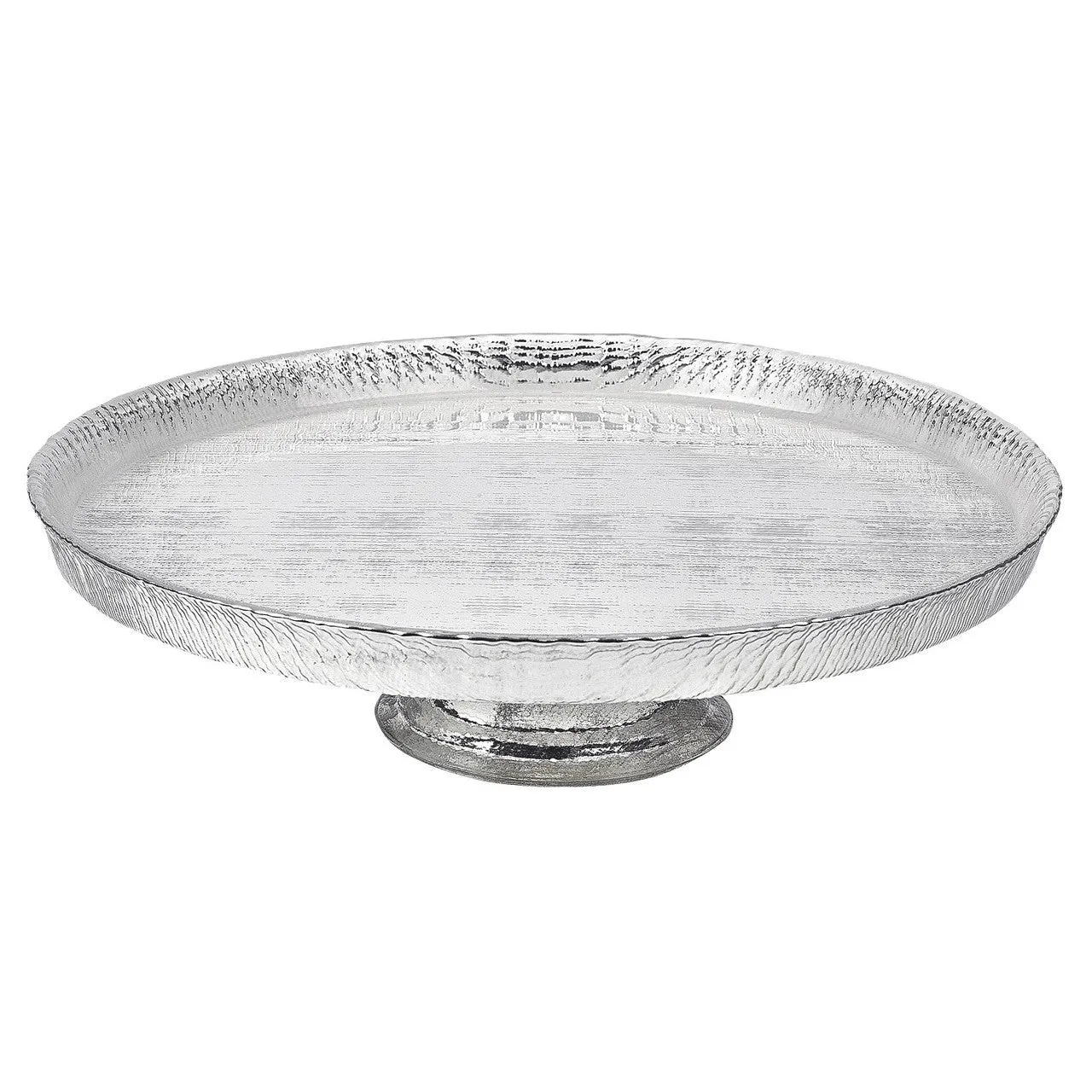 Tuscany Antique Silver White Footed Cake plate