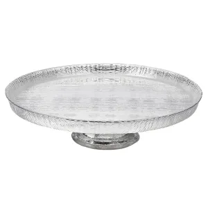 Tuscany Antique Silver White Footed Cake plate