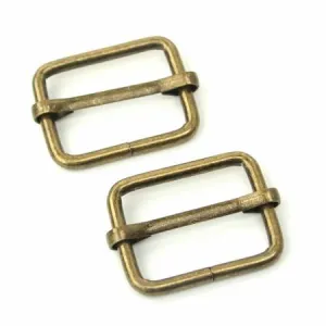 Two Slider Buckles 1 inch Antique - Sallie Tomato