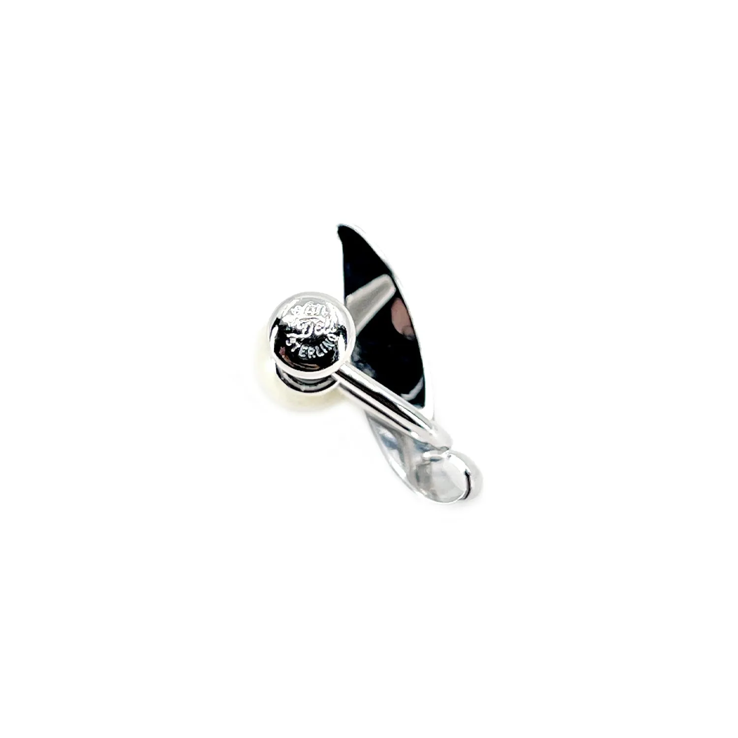 Van Dell Designer Akoya Saltwater Cultured Pearl Vintage Screwback Earrings- Sterling Silver