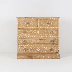 Vintage Bleached Bone Inlay Chest of Drawers