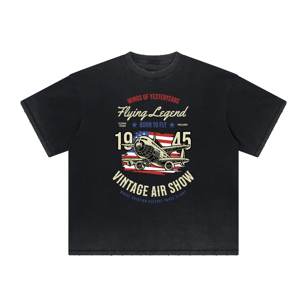 Vintage Frayed Retro Revival Pattern Tee