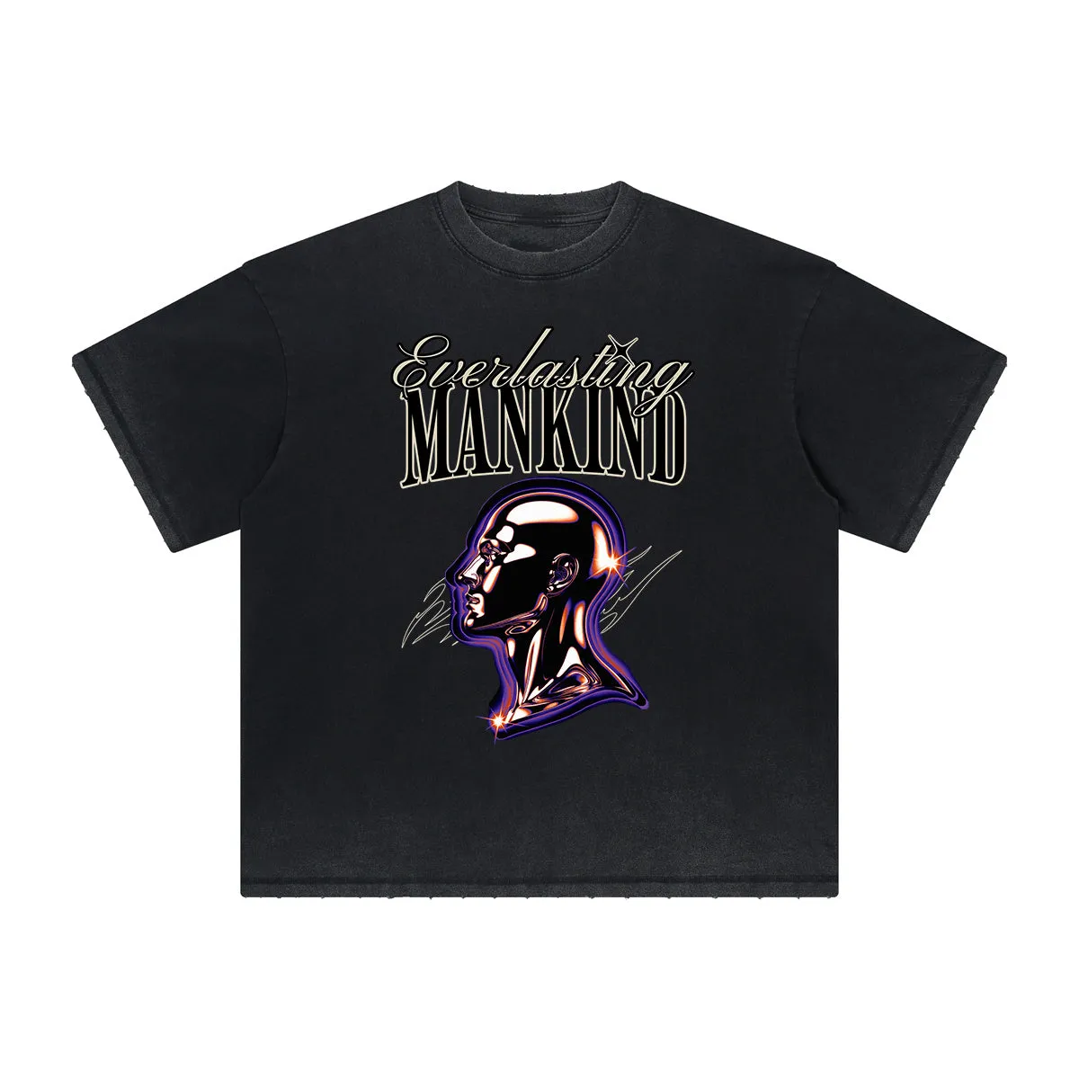 Vintage Frayed Retro Revival Pattern Tee