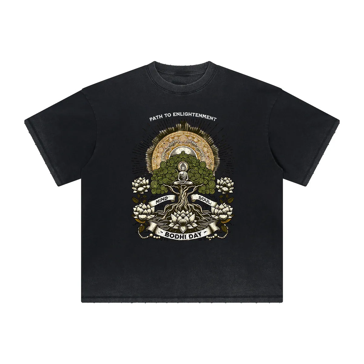 Vintage Frayed Retro Revival Pattern Tee