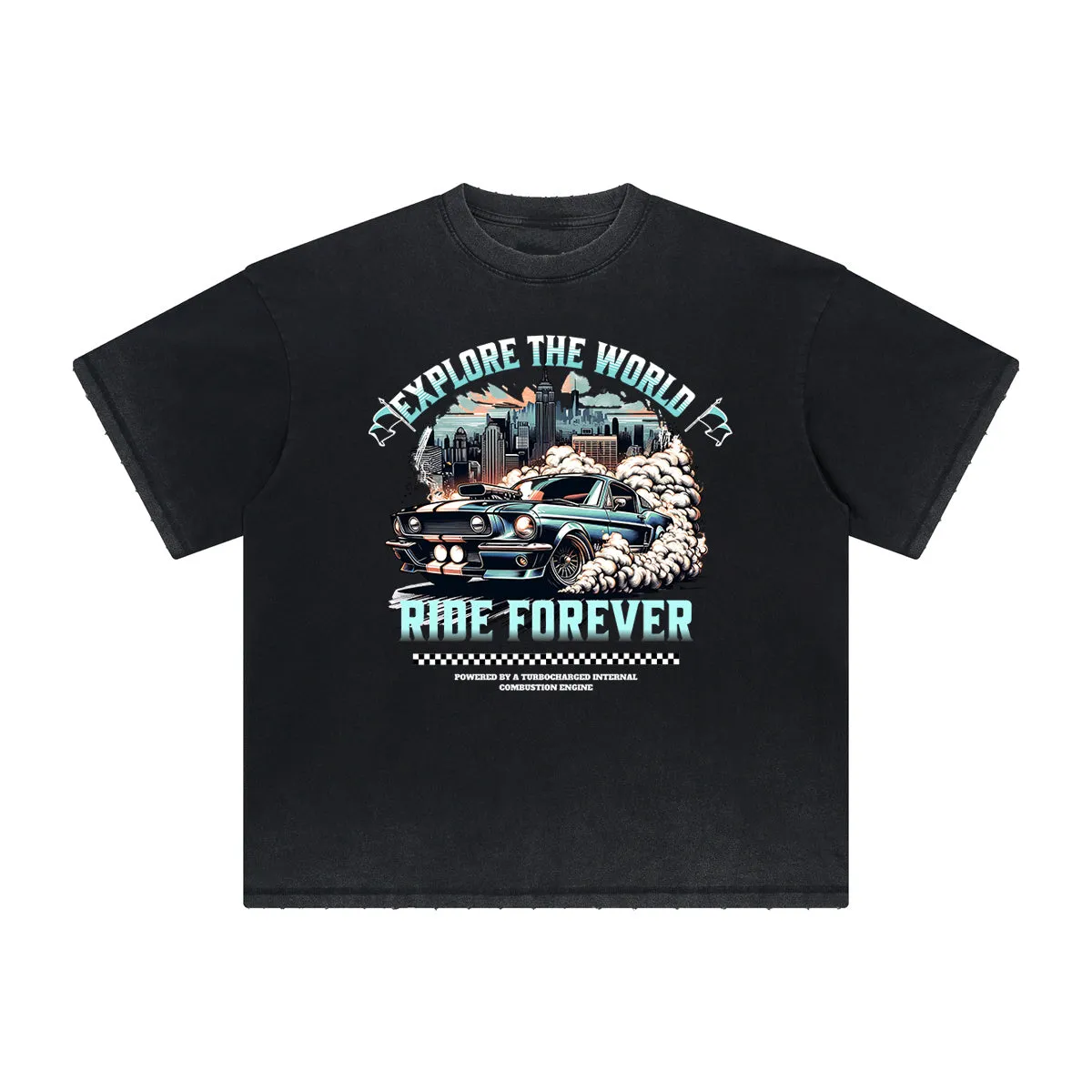 Vintage Frayed Retro Revival Pattern Tee