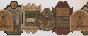Vintage Hotel Plaques Wide Retro BSB7093B Wallpaper Border