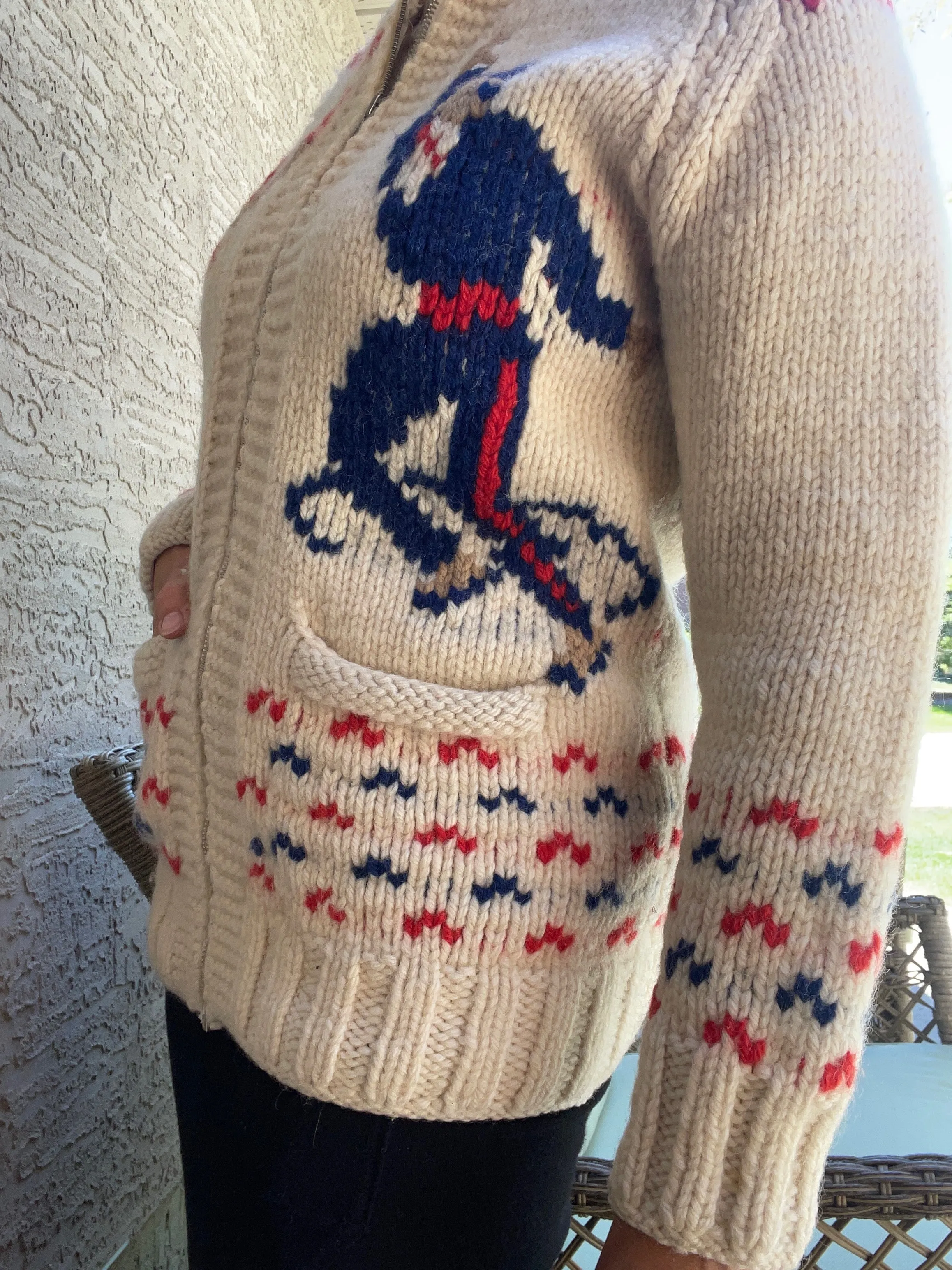 Vintage Mary Maxim Sweater with Figure Skater Motif