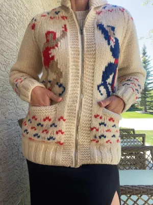 Vintage Mary Maxim Sweater with Figure Skater Motif