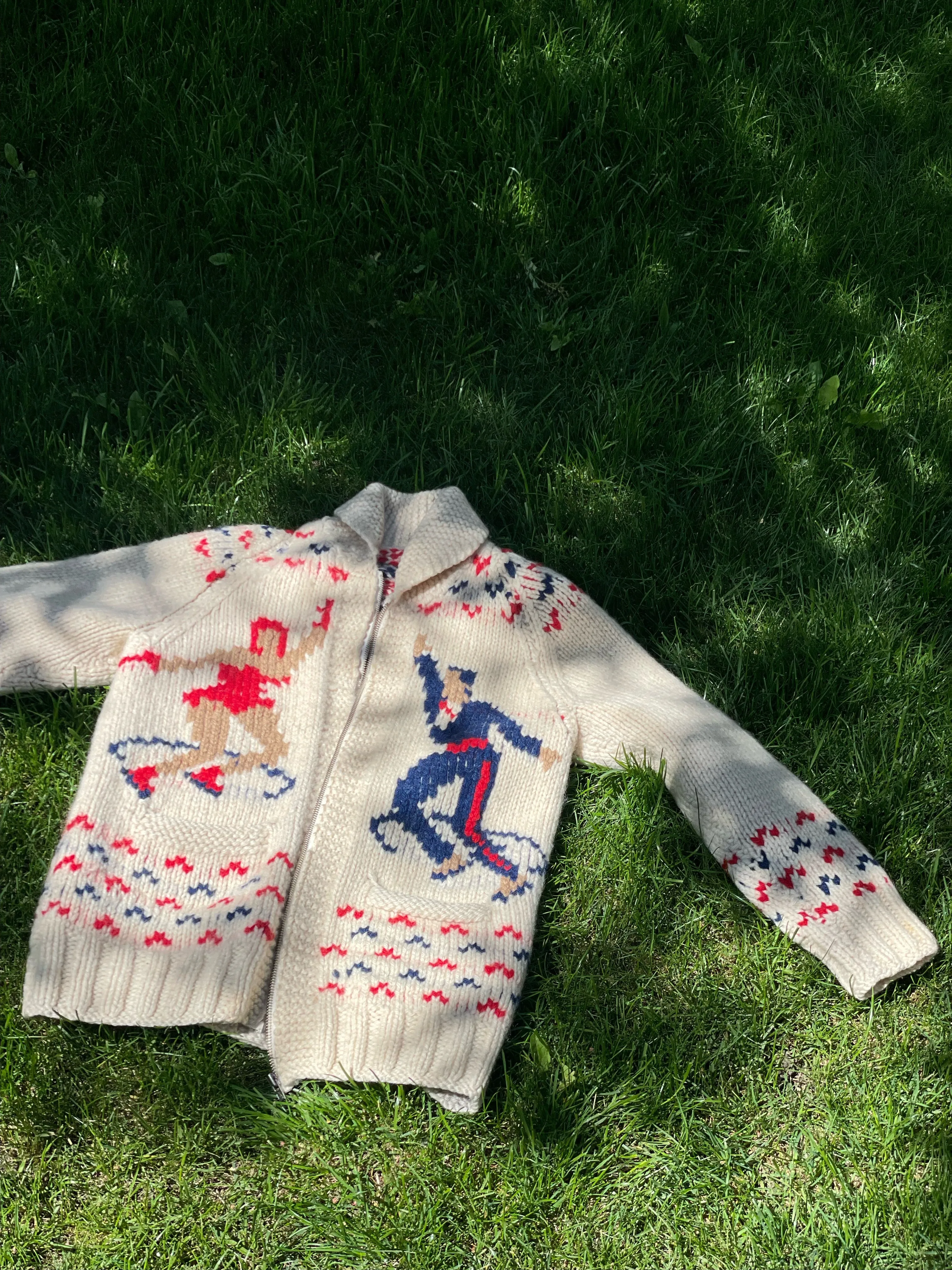 Vintage Mary Maxim Sweater with Figure Skater Motif