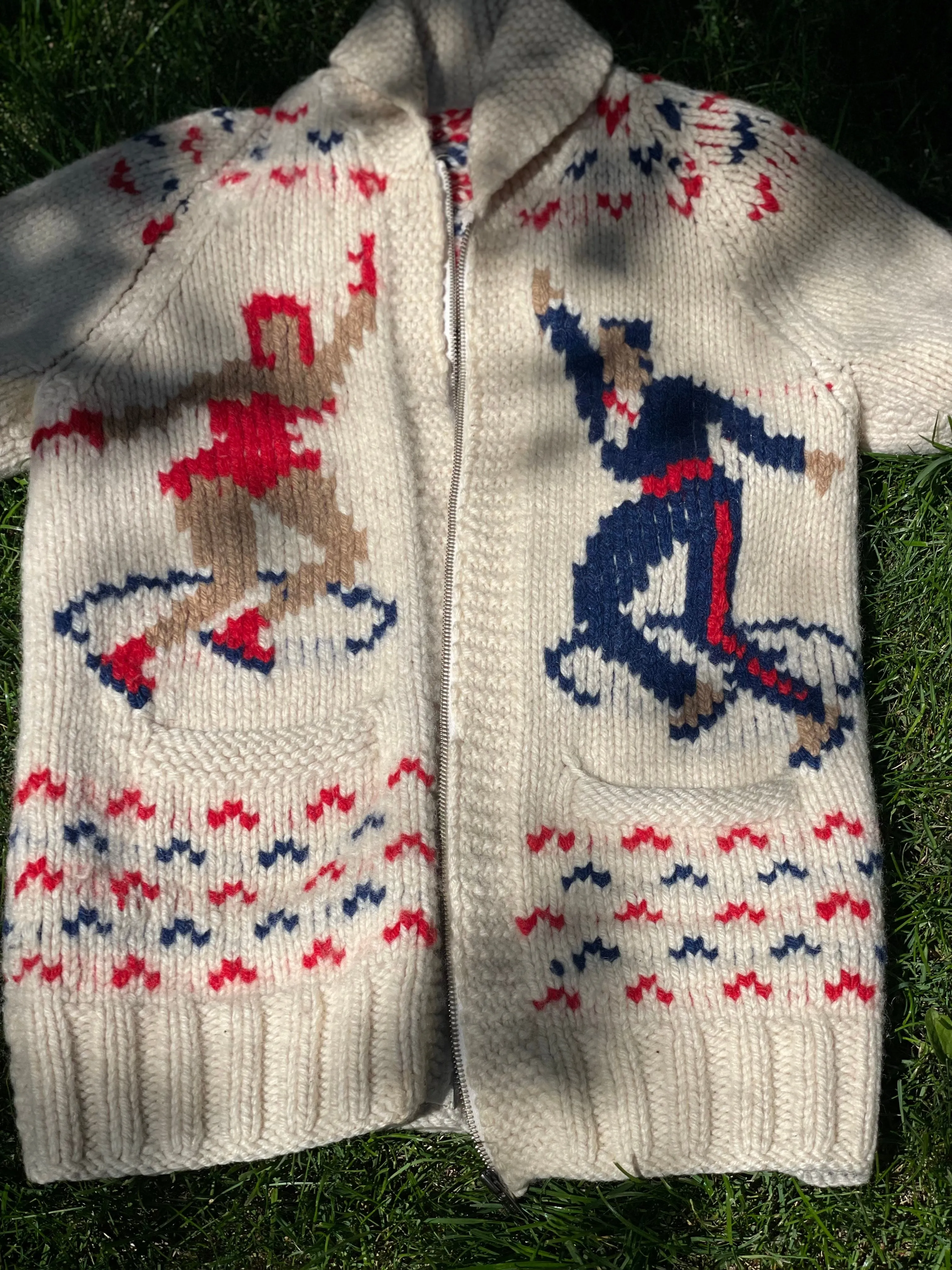 Vintage Mary Maxim Sweater with Figure Skater Motif