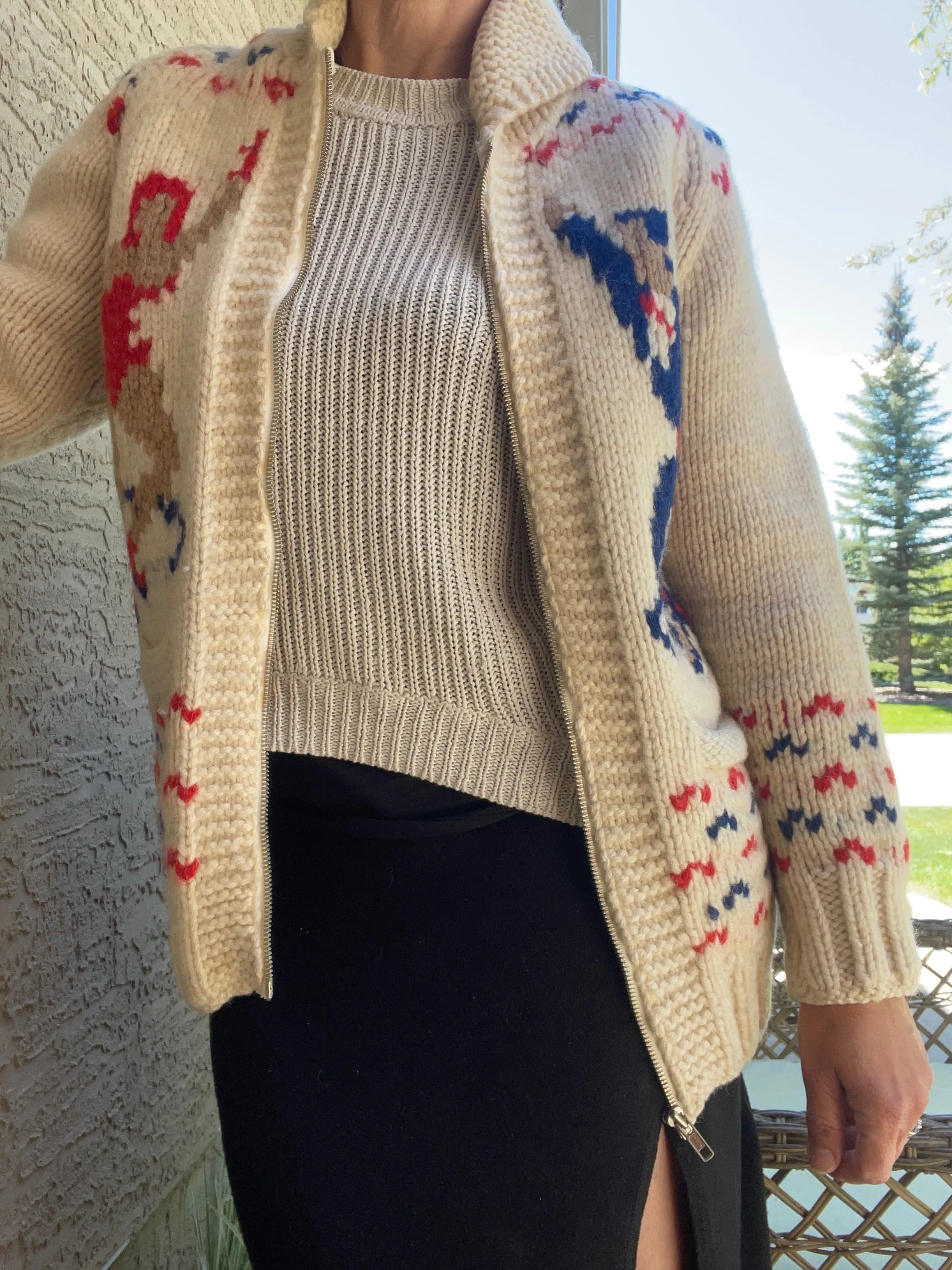 Vintage Mary Maxim Sweater with Figure Skater Motif