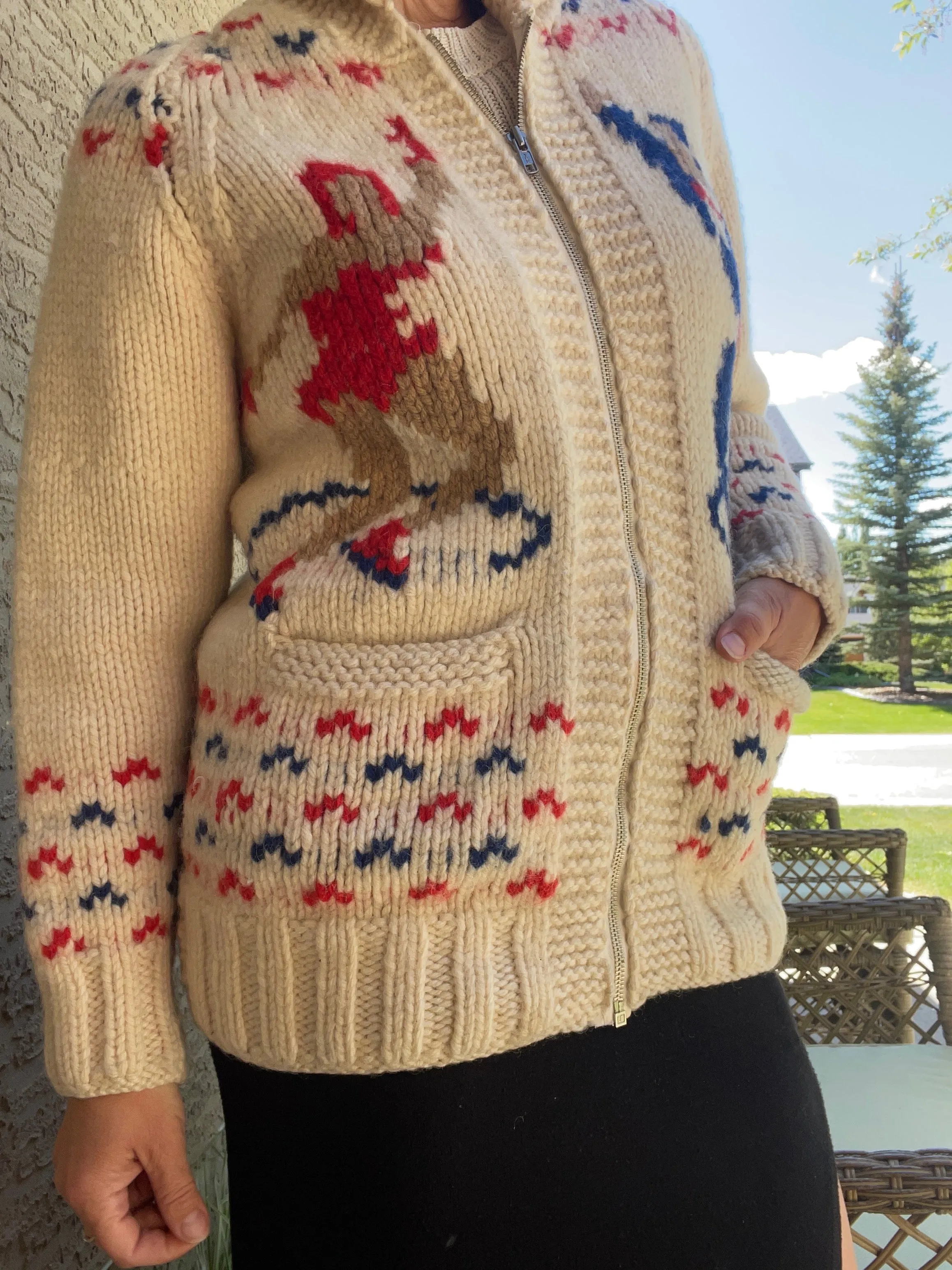 Vintage Mary Maxim Sweater with Figure Skater Motif
