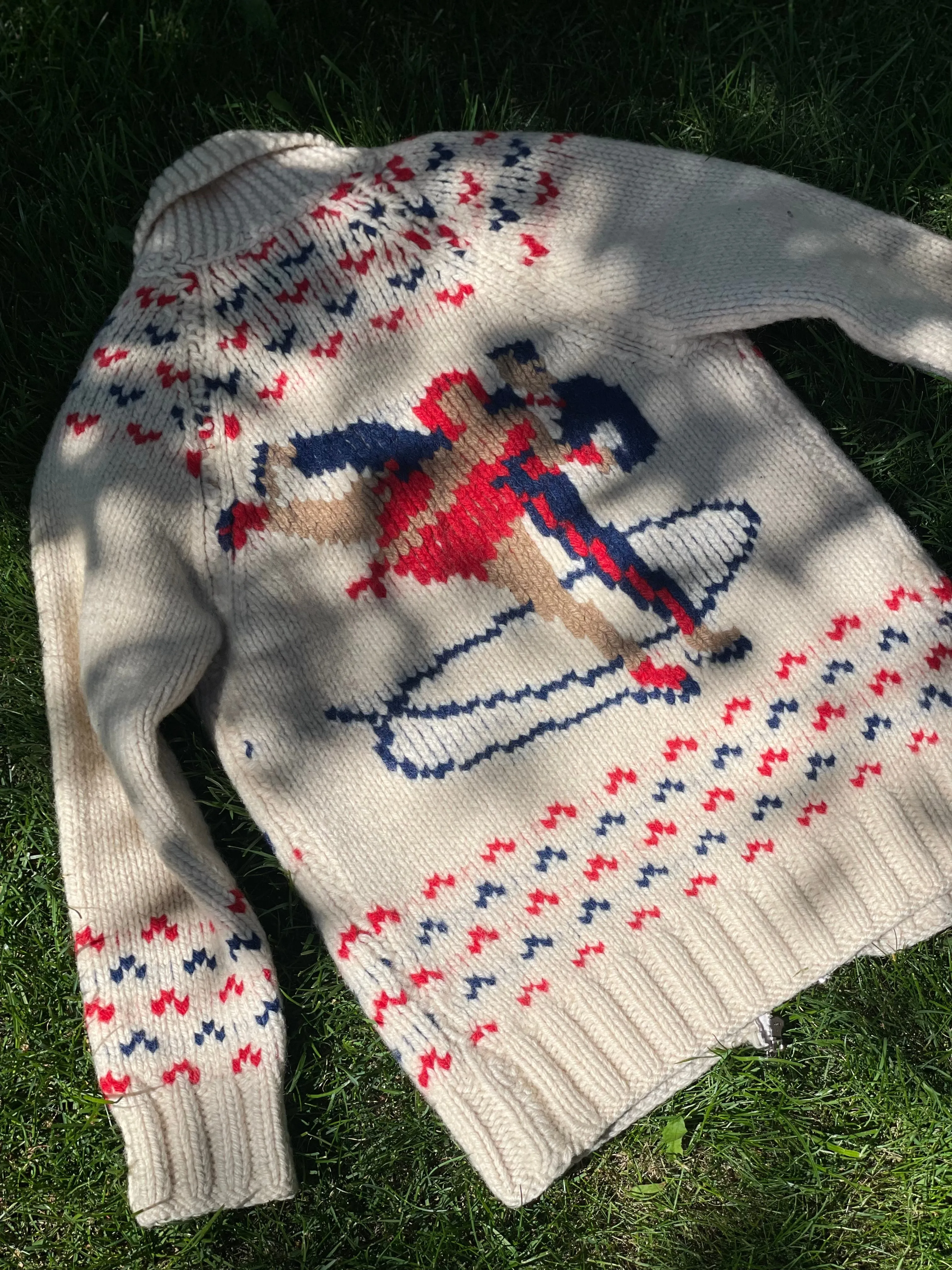 Vintage Mary Maxim Sweater with Figure Skater Motif