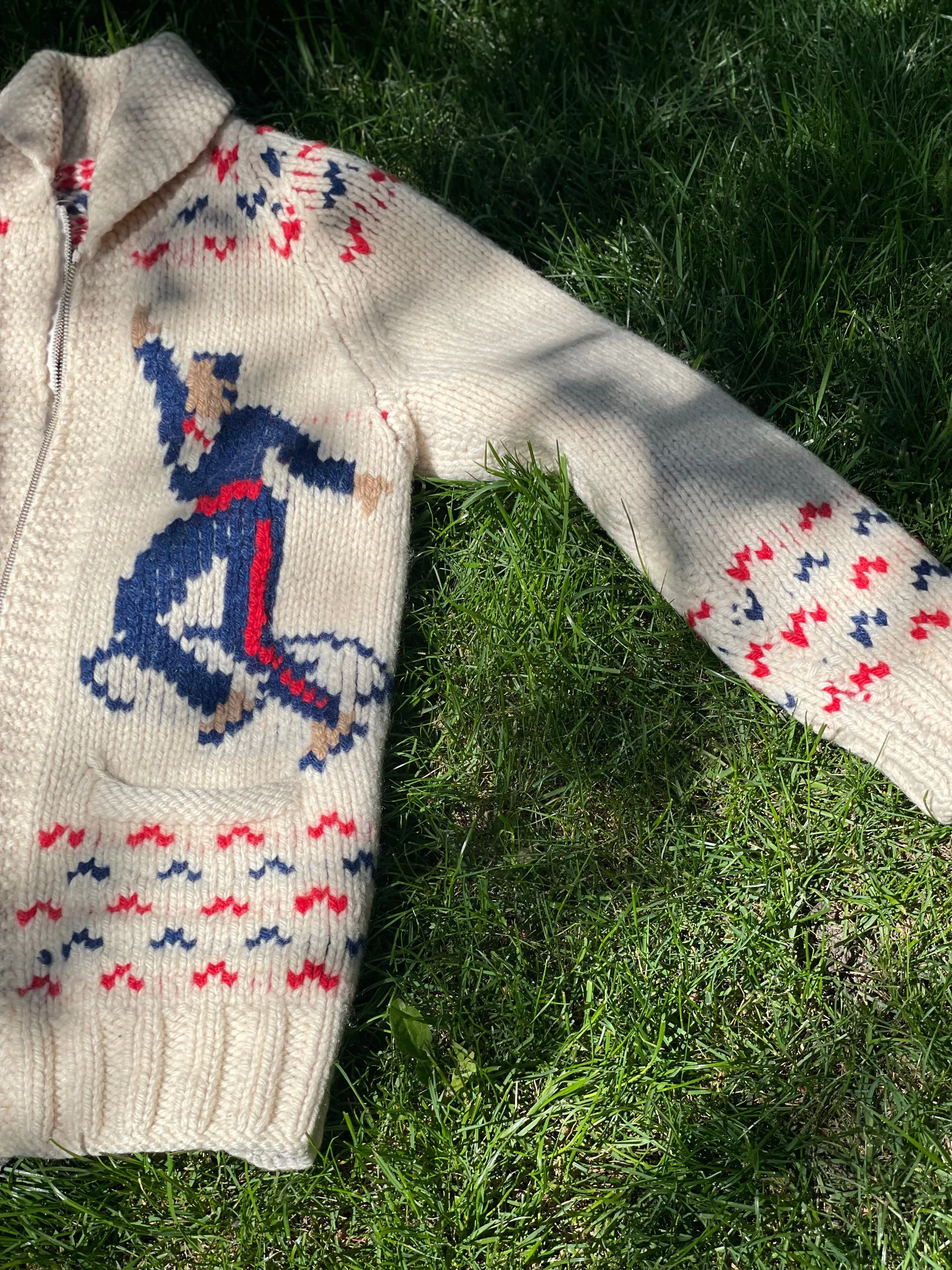 Vintage Mary Maxim Sweater with Figure Skater Motif
