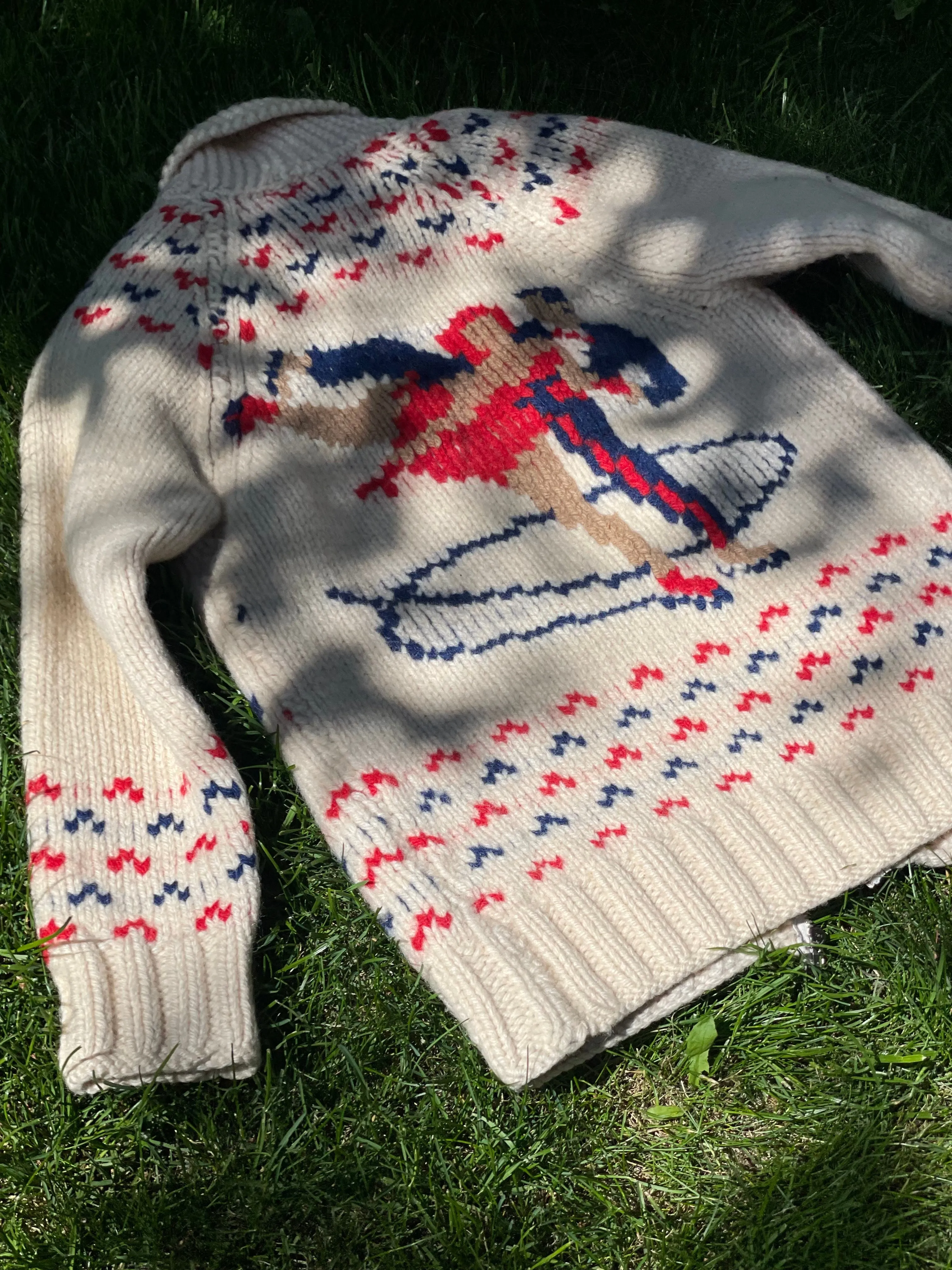 Vintage Mary Maxim Sweater with Figure Skater Motif