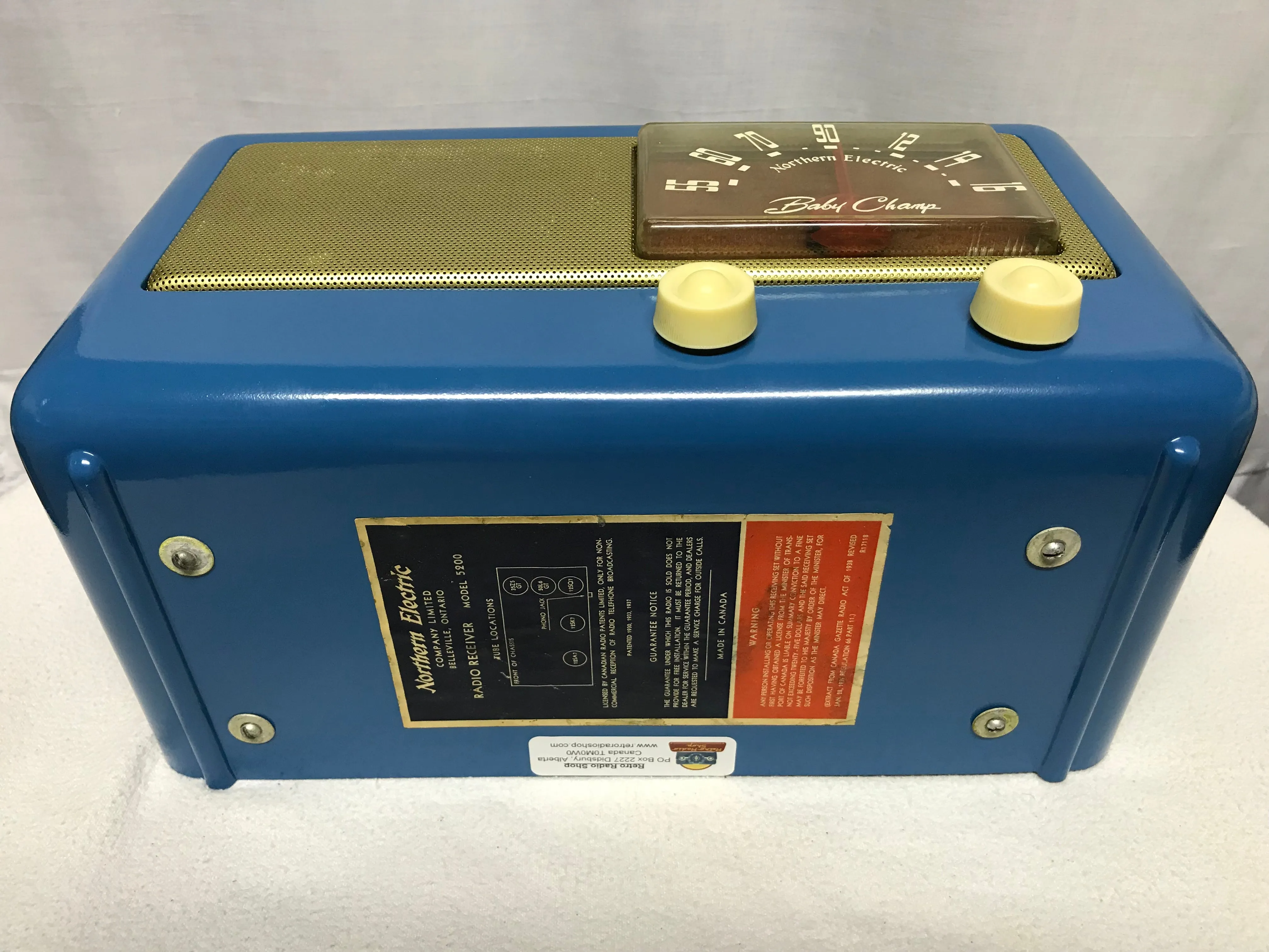 Vintage Northern Electric 5200 “Baby Champ” Tube Radio With Bluetooth input.