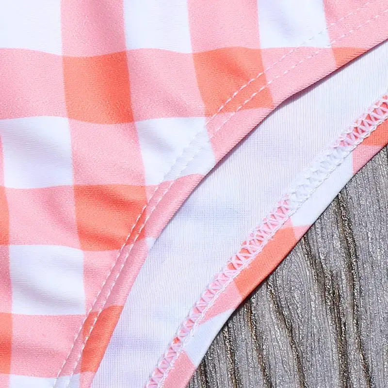 Vintage Plaid High Waist Bikini Set