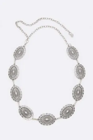 Western Concho Fashion Chain Belt