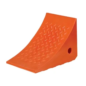 Wheel Chocks - Diamond Grip - Orange Urethane - 8" Wide - 2-Pack