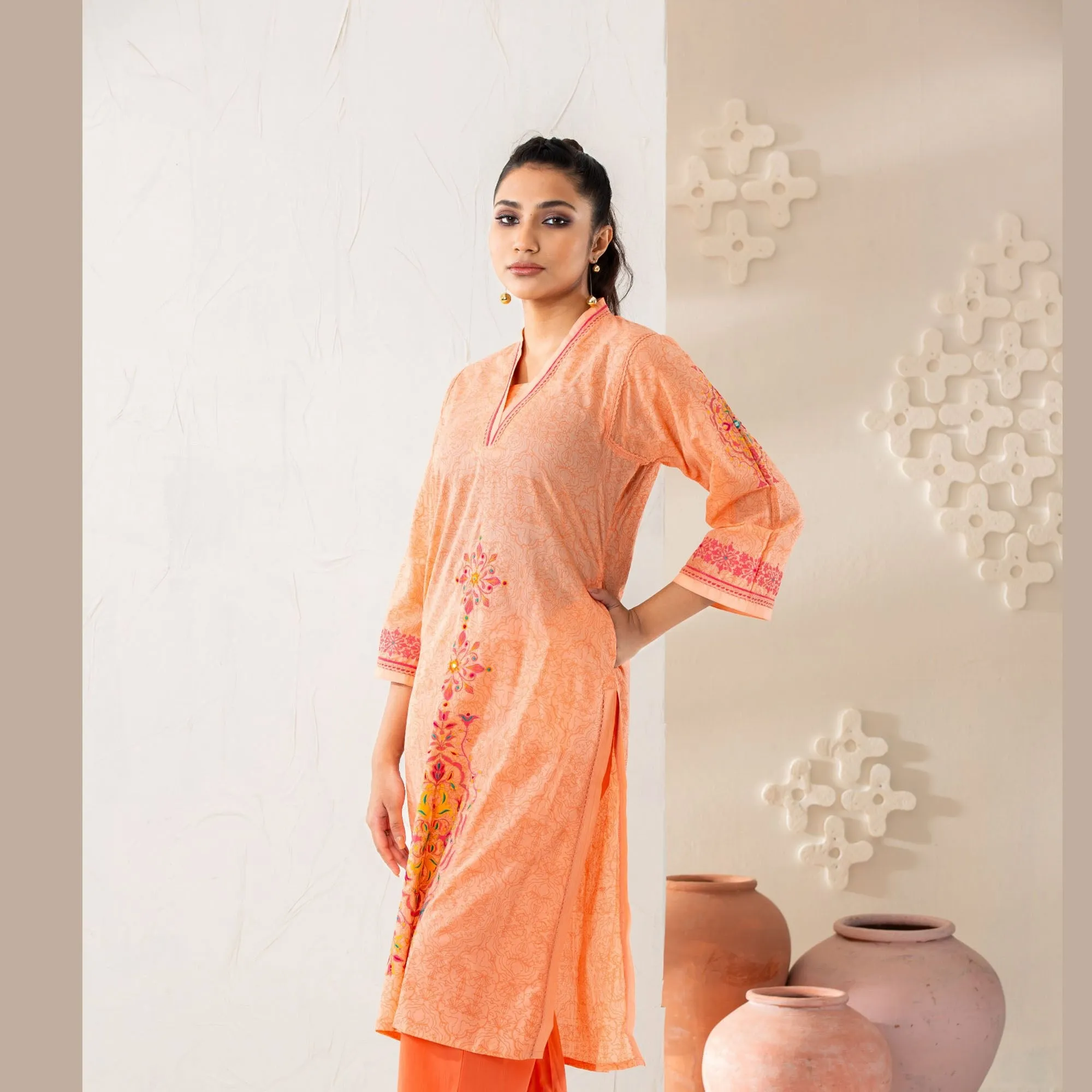 Women Coral Grace Kurti