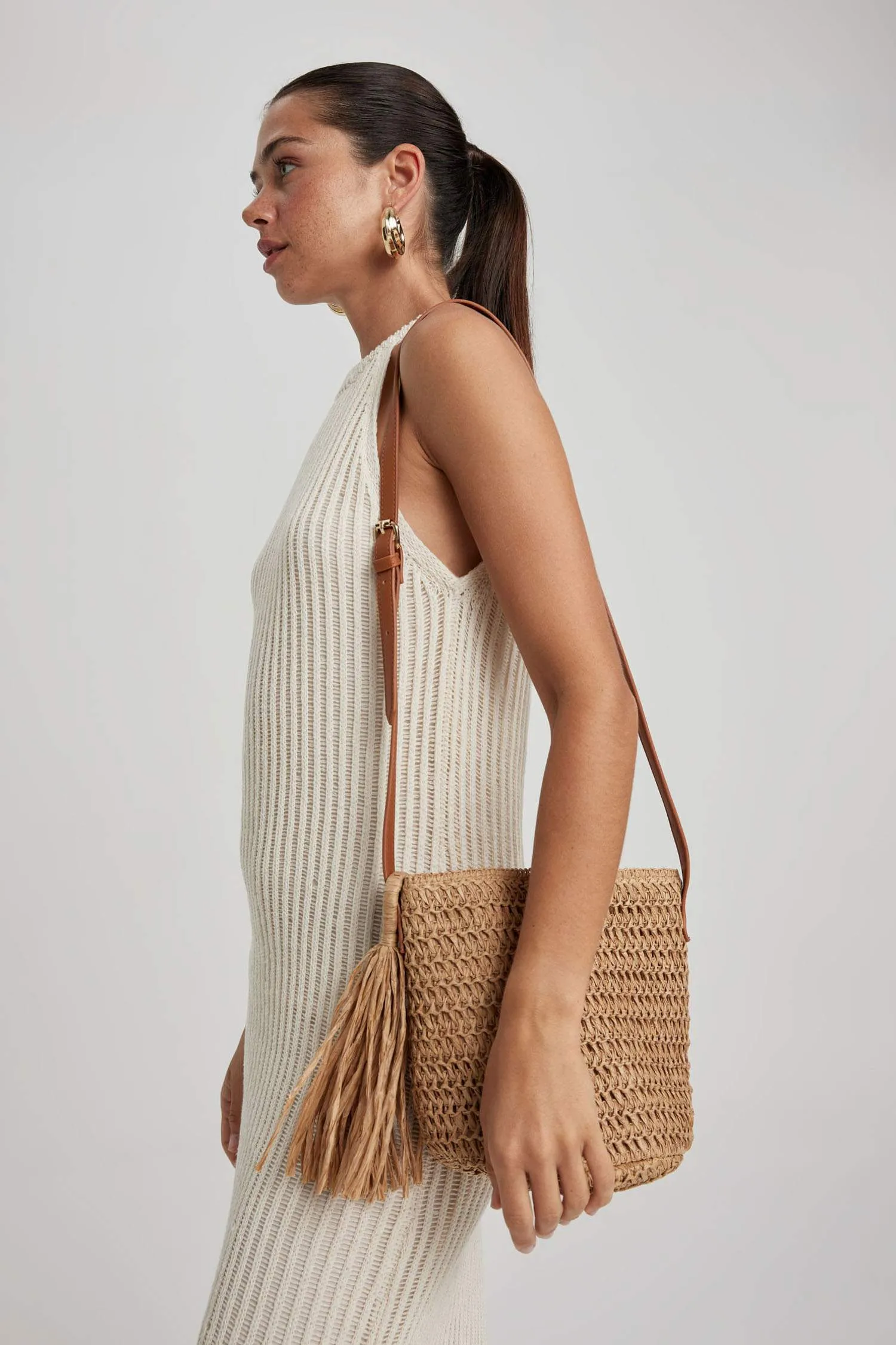 Women Straw Crossbody Bag