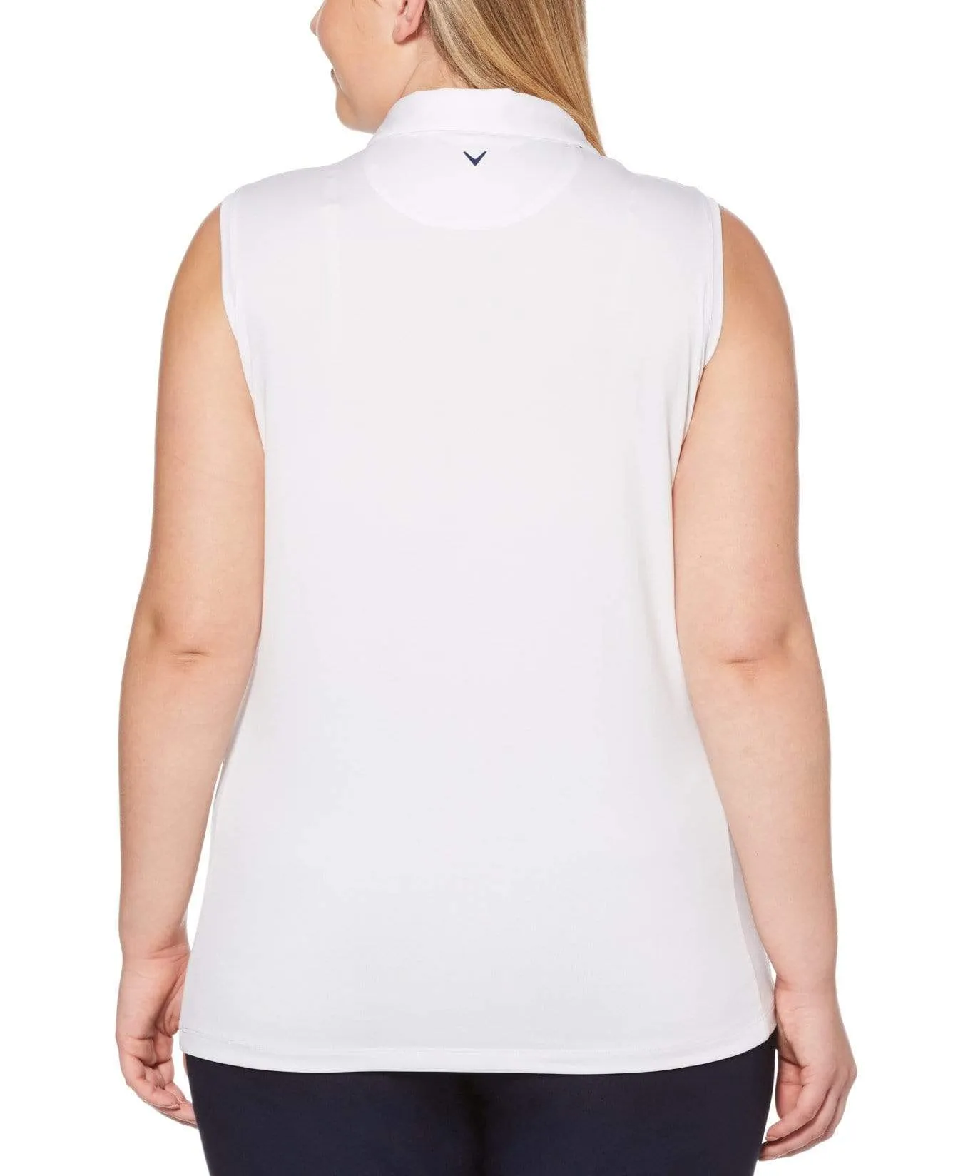 Womens Plus Ventilated Dotted Blossom Print Polo