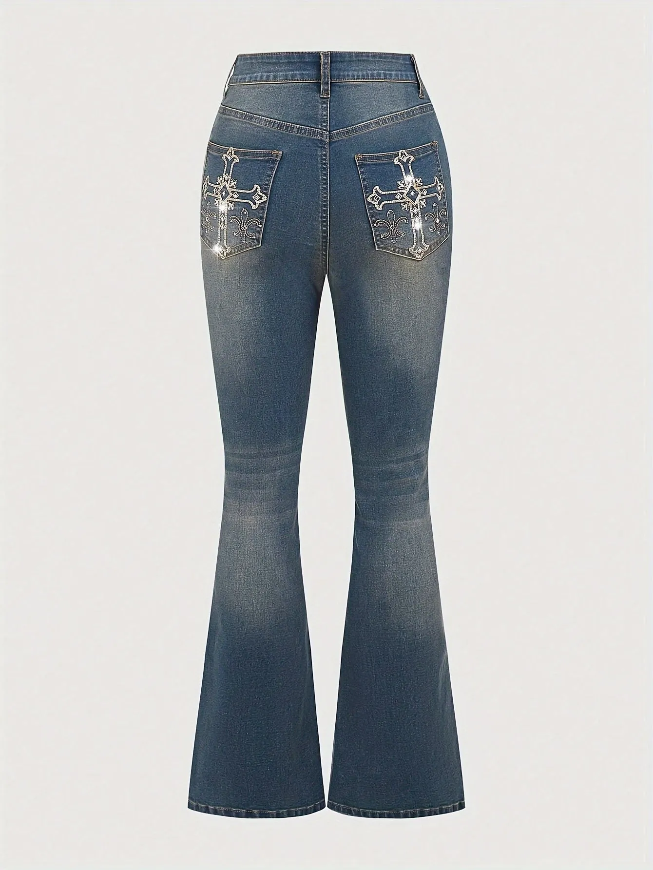 Women's Rhinestone Embroidered Slim Fit Jeans – Trendy & Stylish