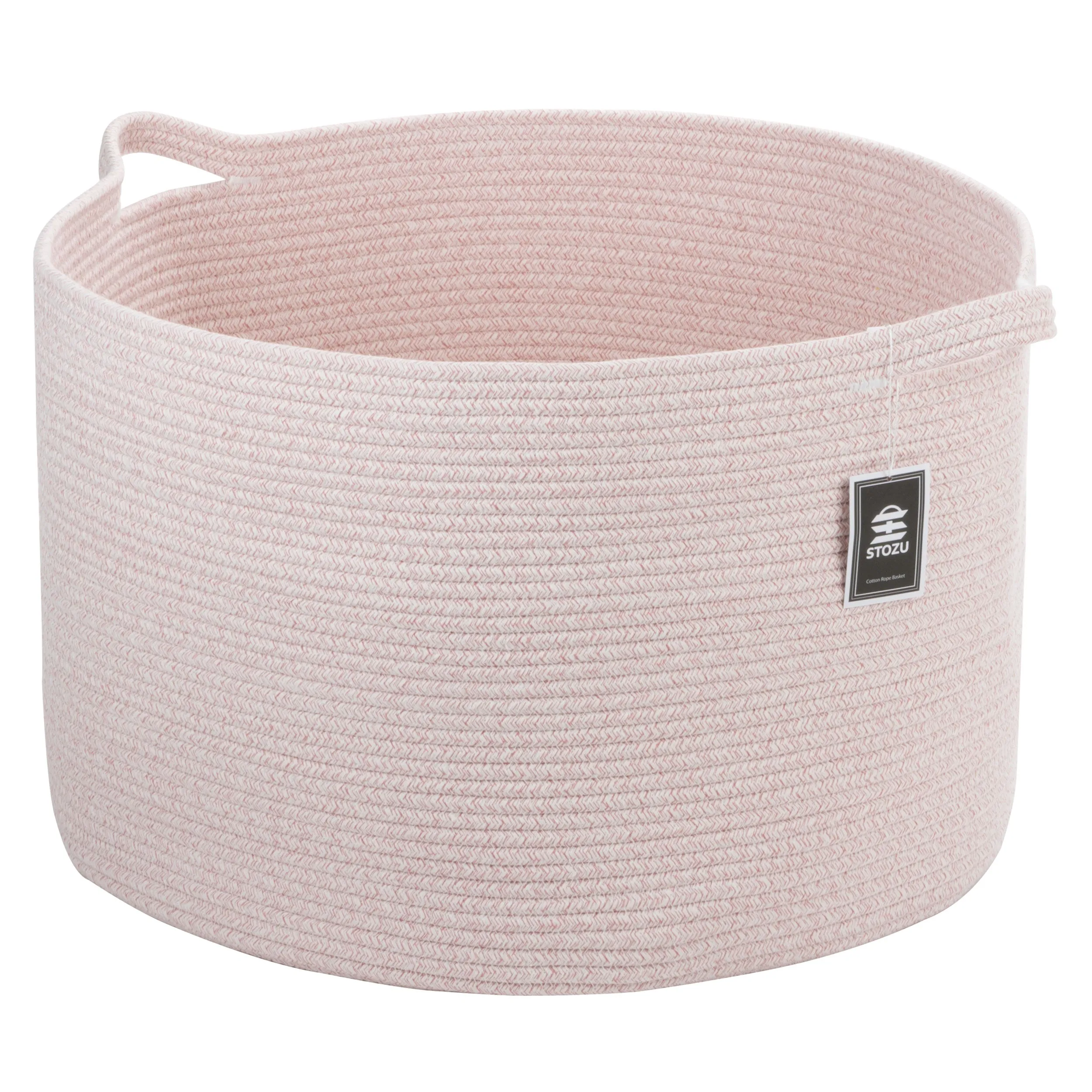 XXL Cotton Rope Basket – 22” x 22” x 14” – Baby Pink