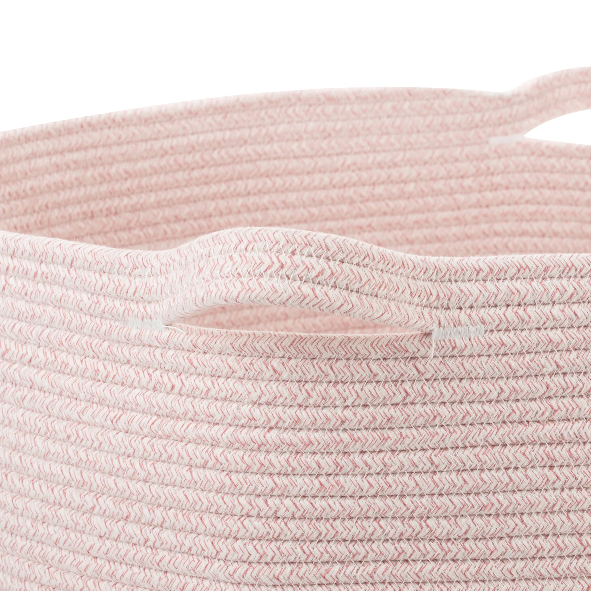 XXL Cotton Rope Basket – 22” x 22” x 14” – Baby Pink