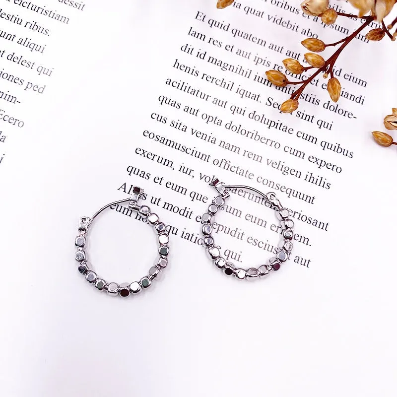 Y2K Style Gold Metal Ball Hoop Earrings from China