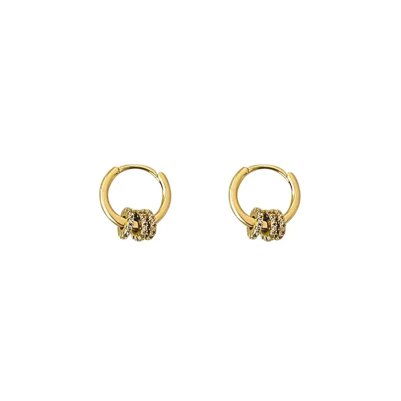 Y2K Style Gold Metal Ball Hoop Earrings from China