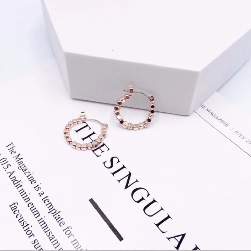 Y2K Style Gold Metal Ball Hoop Earrings from China