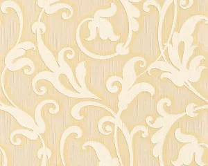 Yellow Metallic Tessuto 954902 Wallpaper