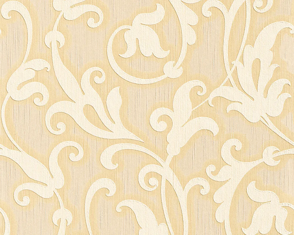 Yellow Metallic Tessuto 954902 Wallpaper