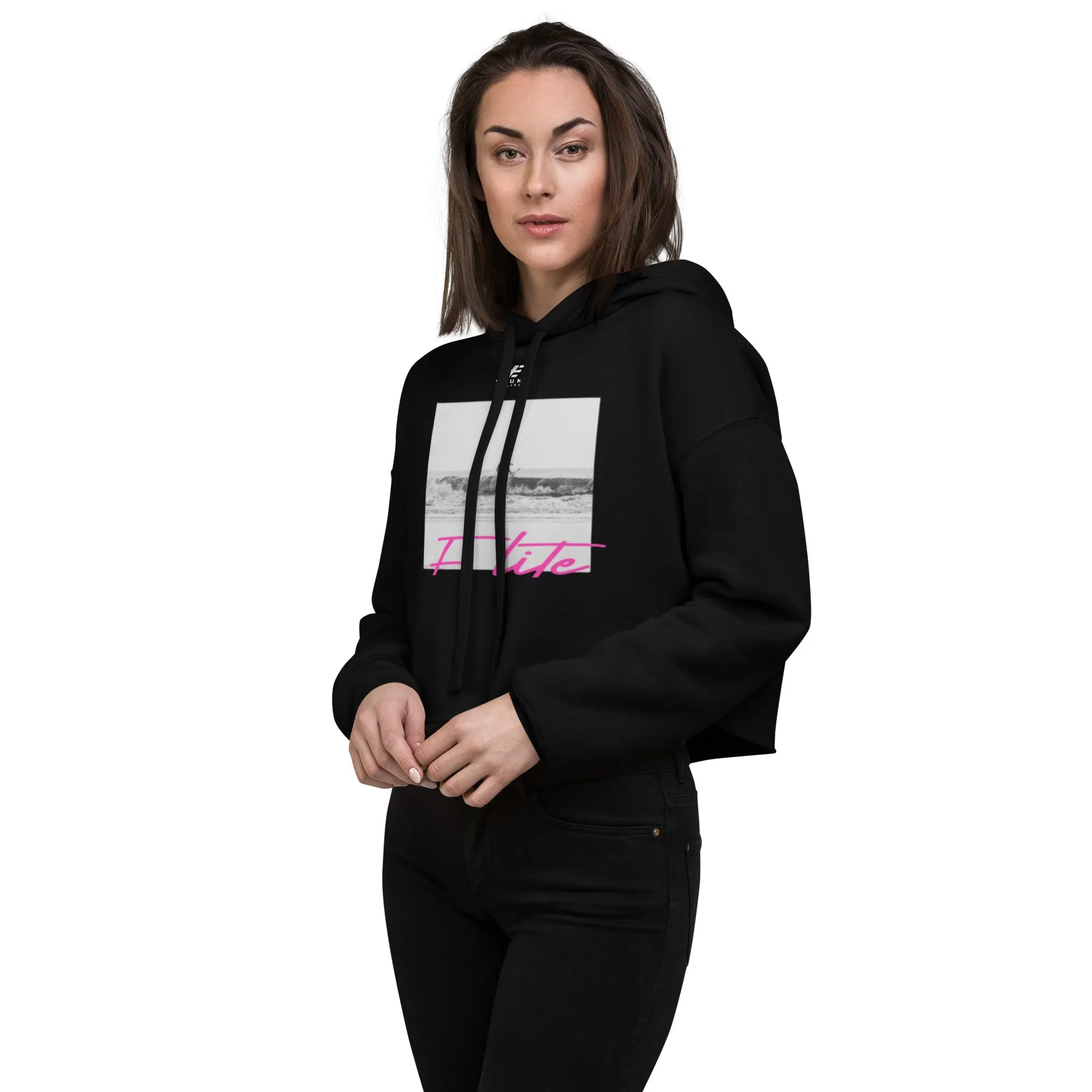 Young-Elite Comfortable Crop Hoodie with Signature Logo