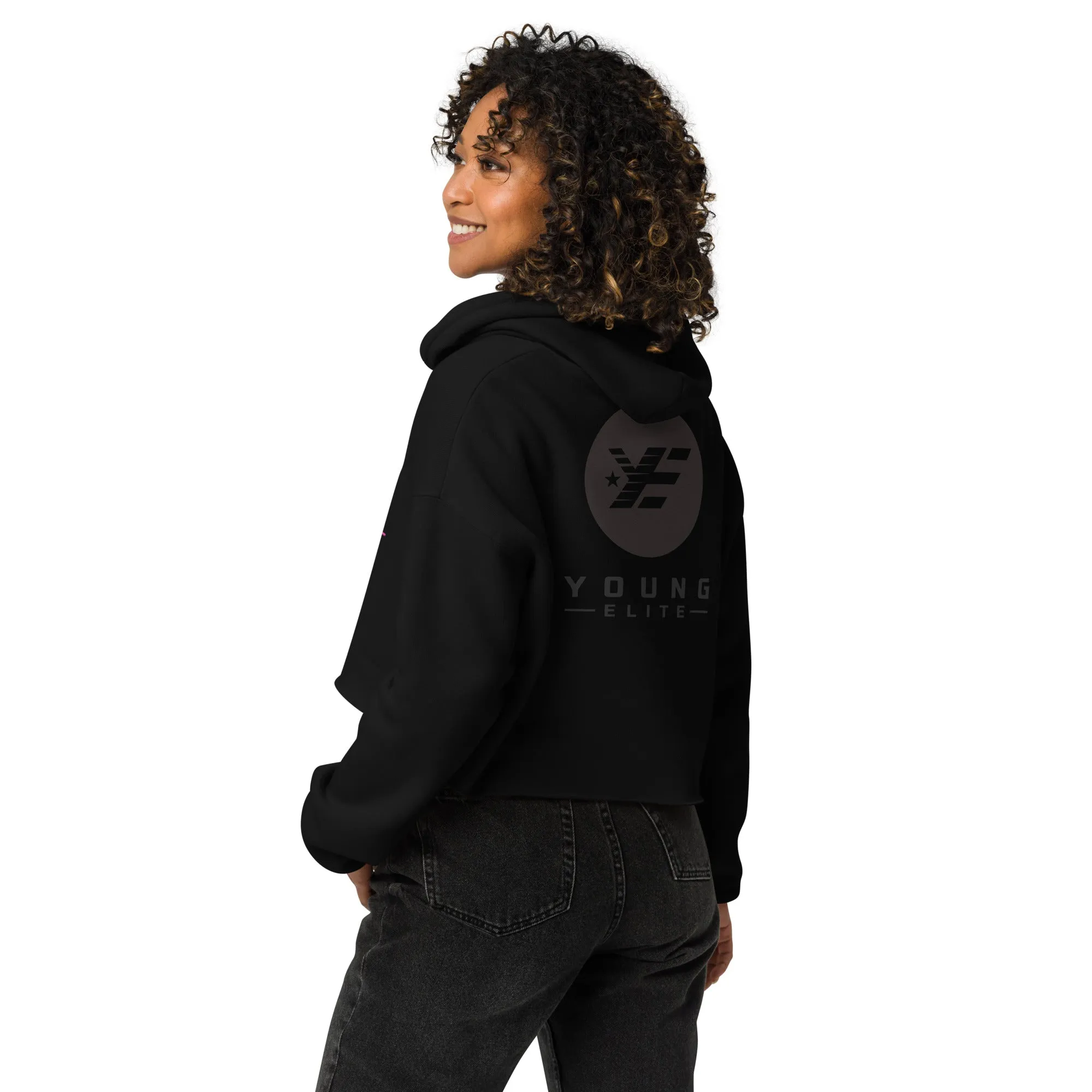 Young-Elite Comfortable Crop Hoodie with Signature Logo