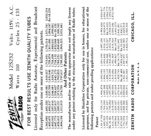 ZENITH-12S232