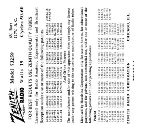 ZENITH-7J259