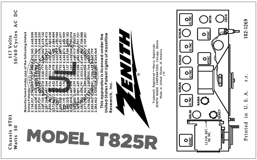 ZENITH-T825R
